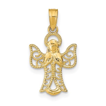 14k Filigree Angel Pendant