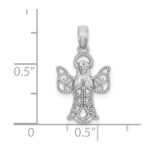 14k White Gold Filigree Angel Pendant - Image 3