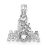 14K White Gold #1 MOM Charm - Image 3