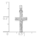 14k White Gold Crucifix Pendant - Image 3