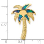 14k Lab Created Opal Palm Tree Omega Slide - Image 3