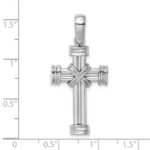 14k White Gold Polished -X- Center Cross Charm - Image 3