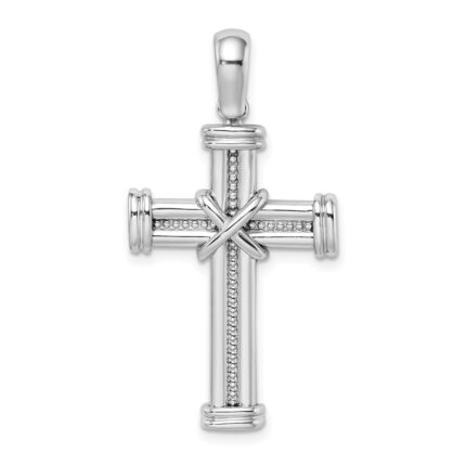 14k White Gold -X- Center Cross Charm
