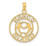 14K MARCO ISLAND with Dolphins Circle Pendant