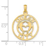 14K OCEAN CITY with Dolphins Pendant - Image 3