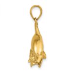 14k Polished Mother and Baby Dolphin Pendant - Image 2