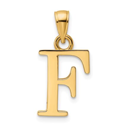 14K Polished Letter F Pendant
