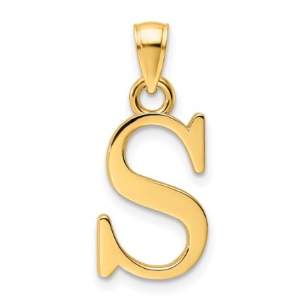 14K Polished Letter S Pendant