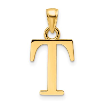 14K Polished Letter T Pendant