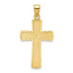 14K Medium Polished Beaded Cross Pendant - Image 3