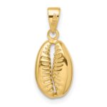 14k Polished 3-D Cowrie Shell Pendant - Image 4