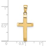 14K Polished Tapered Ends Hollow Cross Pendant - Image 2