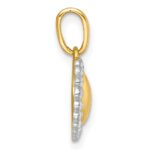 14k with White Rhodium Polished Domed Heart Charm Pendant - Image 2