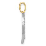 14k with White Rhodium Polished Fancy Cut-out Heart Pendant - Image 2