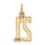 14k Small Elongated Number 21 Charm - Image 3