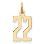 14k Small Elongated Number 22 Charm