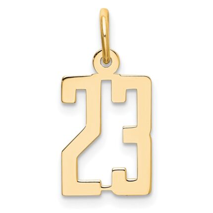 14k Small Elongated Number 23 Charm