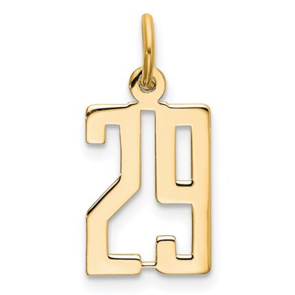 14k Small Elongated Number 29 Charm