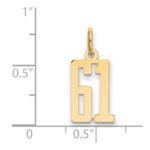 14k Small Elongated Number 61 Charm - Image 4