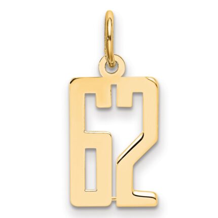 14k Small Elongated Number 62 Charm