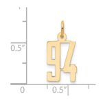 14k Small Elongated Number 94 Charm - Image 4