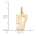 14k Small Elongated Number 97 Charm - Image 4