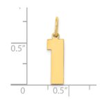 14k Medium Polished Number 1 Charm - Image 4