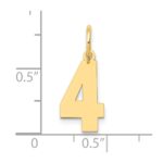 14k Medium Polished Number 4 Charm - Image 4
