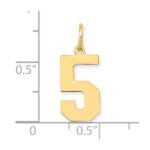 14k Medium Polished Number 5 Charm - Image 4