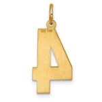 14k Large Brushed Diamond-cut Number 4 Charm - Image 3