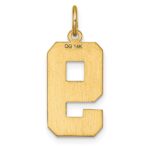 14k Large Brushed Diamond-cut  Number 9 Charm - Image 3