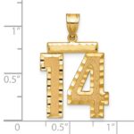 14k Large Brushed Diamond-cut Number 14 Charm - Image 2