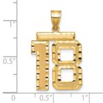 14k Large Brushed Diamond-cut Number 18 Charm - Image 2
