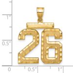 14k Large Brushed Diamond-cut Number 26 Charm - Image 2