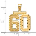 14k Large Brushed Diamond-cut Number 60 Charm - Image 2