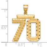 14k Large Brushed Diamond-cut Number 70 Charm - Image 2