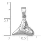 Sterling Silver Rhodium-plated Polished Shark Tooth Pendant - Image 5