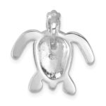 Sterling Silver Rhodium-plated Enameled Polished Dive Flag Turtle Chain Slide - Image 3