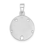 Sterling Silver Rhodium-plated Polished and Textured Enameled Sand Dollar Pendant - Image 3
