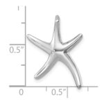 Sterling Silver Rhodium-plated Polished Sea Star Chain Slide - Image 5