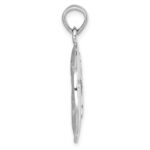 Sterling Silver Rhodium-plated Polished Sand Dollar Pendant - Image 2