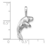 Sterling Silver Rhodium-plated Polished Manatee Pendant - Image 5