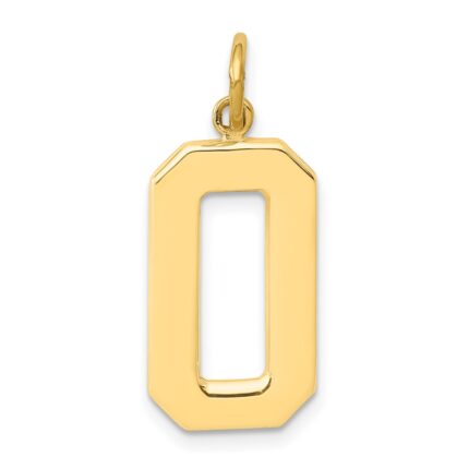 14k Large Polished Number 0 Charm