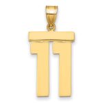 14k Large Polished Number 11 Charm