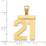 14k Large Polished Number 21 Charm - Image 2