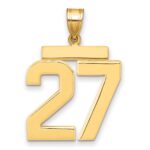 14k Large Polished Number 27 Charm