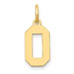 14k Small Polished Number 0 Charm