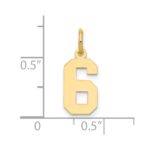 14k Small Polished Number 6 Charm - Image 4