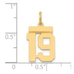14k Small Polished Number 19 Charm - Image 4