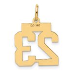 14k Small Polished Number 23 Charm - Image 3